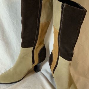 Leather Suede Dress Boots